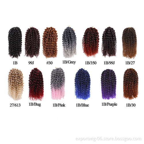 Mali Bob Twist Crochet Hair Extensions African Bob Crochet Braids Hair Synthetic Fiber Solid And Gradient Color 3X  In Bulk
